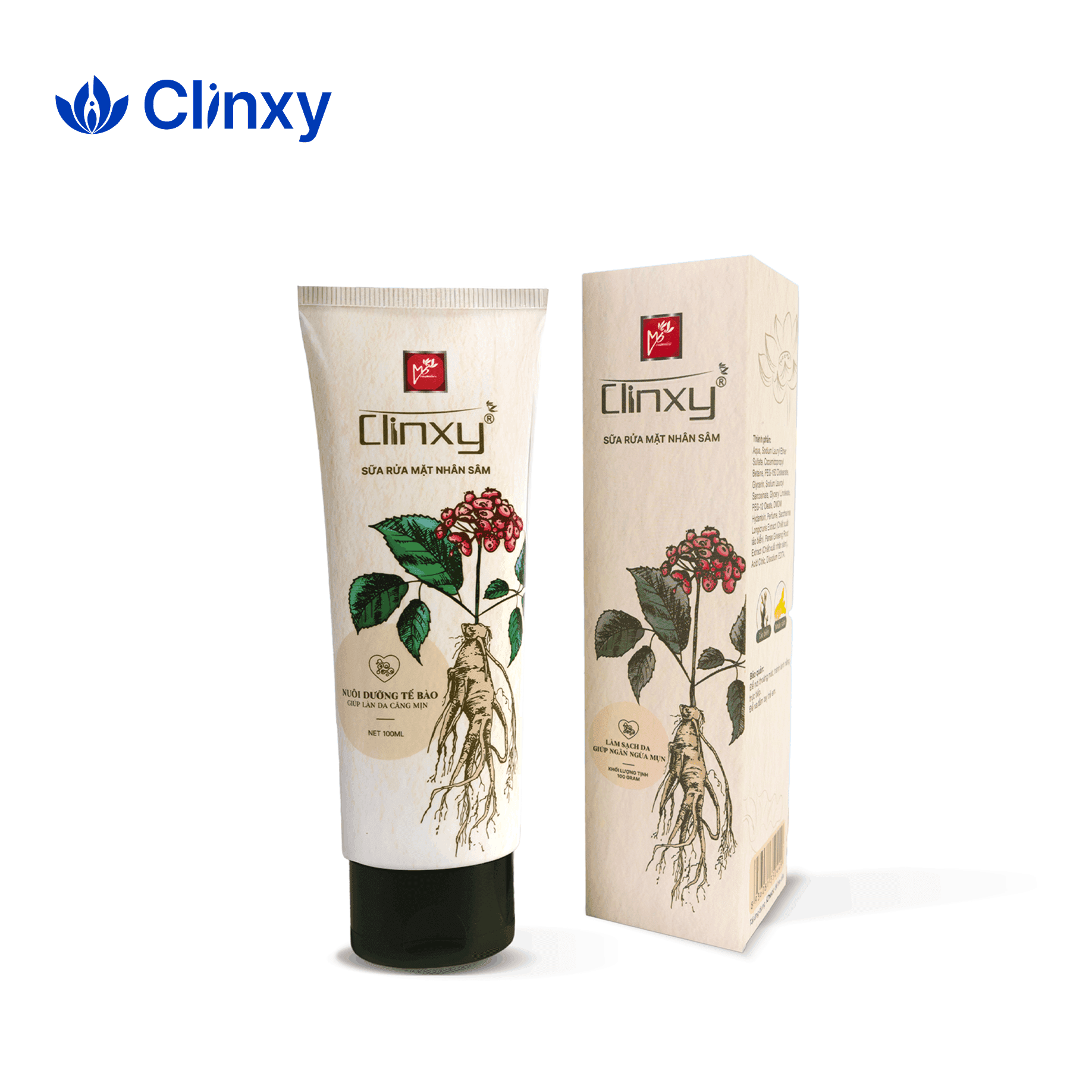Clinxy - Sữa Rửa Mặt Nhân Sâm